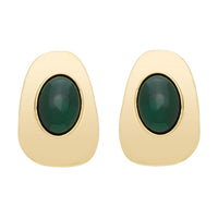 SAINT LAURENT Resin Metal Gemstone Earrings Women's Green
