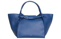 CELINE Smooth Calf Leather Handbag Medium Size Women's Blue