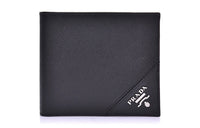 PRADA Calfskin Wallet Men's Black