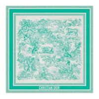 DIOR Silk Twill Silk Scarves Women's Green