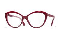 CHANEL Acetate Cat Eye Eyeglass Frames Men's Red