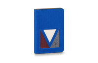 LOUIS VUITTON Taiga Cow Leather Wallet Men's Blue
