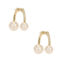 MIU MIU Faux Pearl Earrings Women's Gold