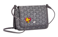 GOYARD Plumet Canvas With Leather Envelope Bag Handheld Shoulder Bag Crossbody Bag Small Size Unisex Gray/Red