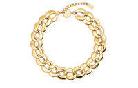 SAINT LAURENT Gold-Plated Glass Metal Necklaces Women's Gold