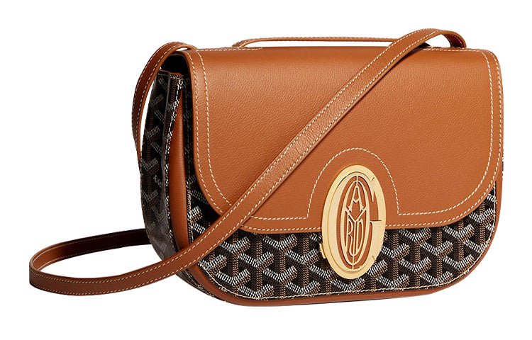 GOYARD 233 Canvas With Leather Shoulder Bag Crossbody Bag Women's Brown