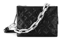 LOUIS VUITTON Coussin Sheepskin Shoulder Bag Crossbody Bag Small Size Women's Black