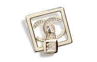 CHANEL Metal Rhinestone Brooch Women's Gold