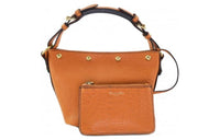 DIOR Cow Leather One Shoulder Handbag Women's Orange Red