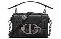 DIOR Montaigne Collection Matte Lambskin Box Bag Handbags Women's Black