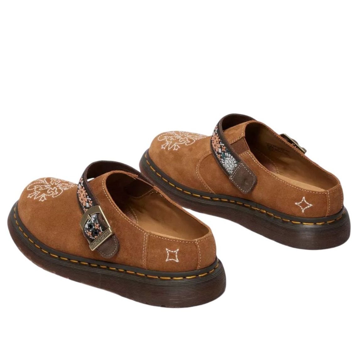 Dr. Martens Isham Suede and Jacquard Mules 'Brown' 40825200