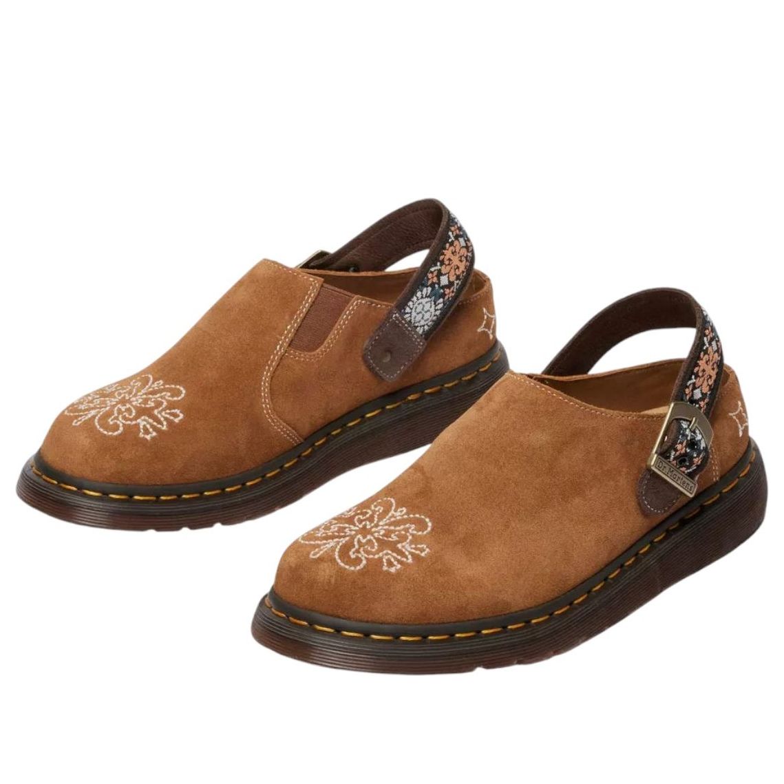 Dr. Martens Isham Suede and Jacquard Mules 'Brown' 40825200