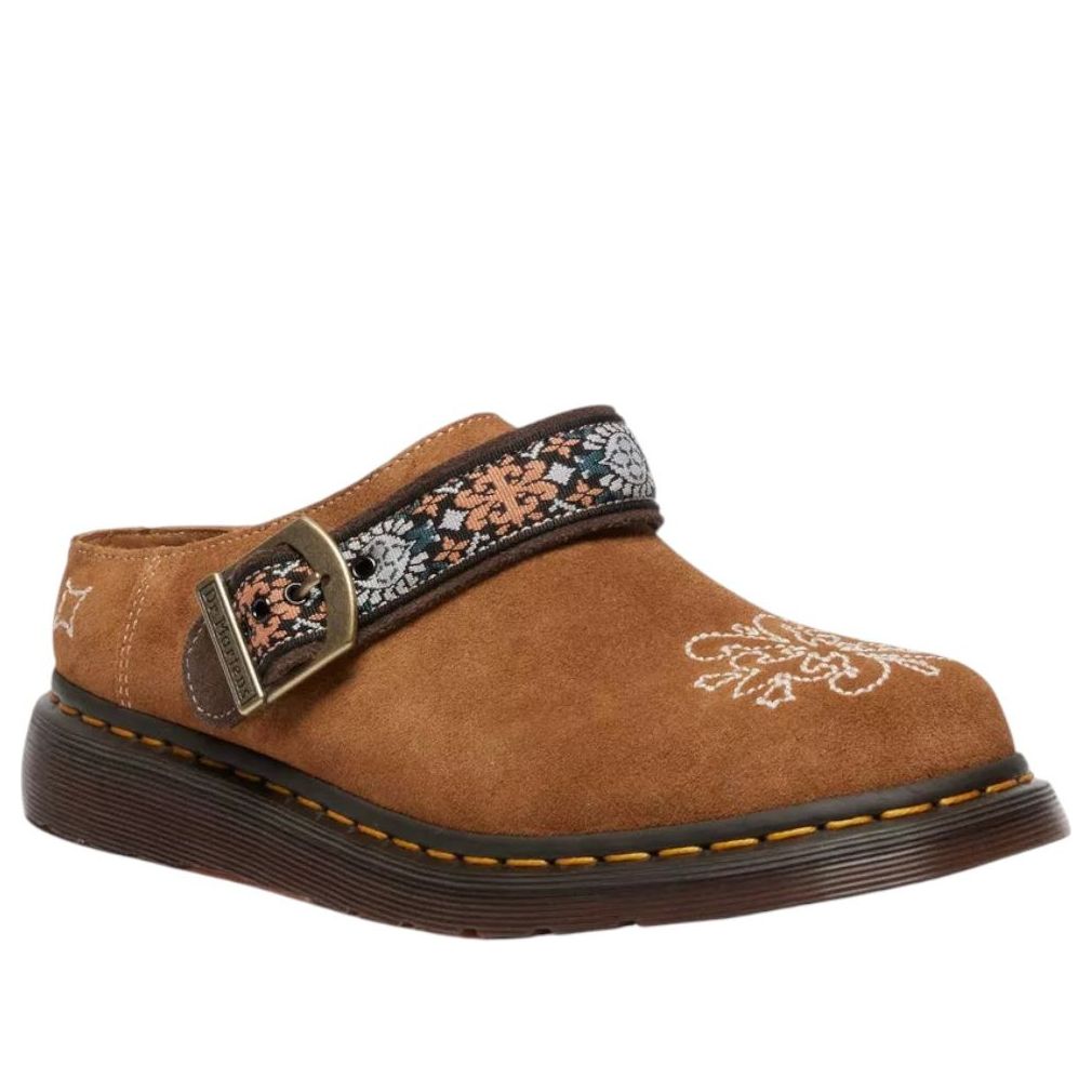 Dr. Martens Isham Suede and Jacquard Mules 'Brown' 40825200