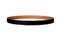 HERMES Solid Color Decoration Leather Belts Women's Black Width 2.4CM