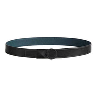 HERMES Calfskin Leather Belts Men's Black/Prussian Blue Width: 3.2CM