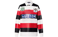 LOUIS VUITTON Long Sleeved Leather Intarsia Rugby Polo