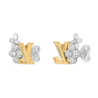 LOUIS VUITTON Metal Stud Earrings Women's Gold
