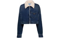 PRADA Cropped Coats Women's Blue