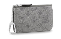 LOUIS VUITTON Perforated Calfskin Key Pouch Women's Metal Gray