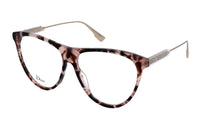 DIOR Plastic Irregular Shape Eyeglass Frames Women's Silver