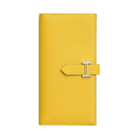 HERMES Bearn Epsom Calfskin Wallet Women's 9O Jaune De Naples Naples Yellow