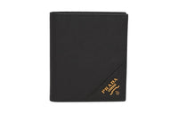 PRADA Calfskin Wallet Men's Black