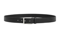 PRADA Solid Color Texture Pin Buckle Calfskin Leather Belts Men's Black Width: 3cm