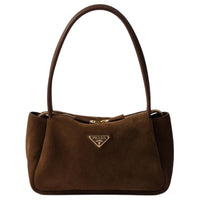 PRADA Suede Shoulder Bag Handbags Medium Size Unisex Cocoa Brown