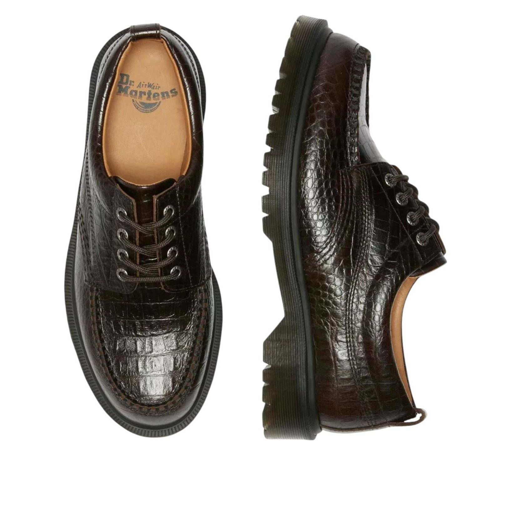 (WMNS) Dr. Martens Lowell Crocodile 'Dark Brown' 41008200