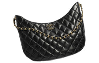 CHANEL Lambskin Handbag Shoulder Bag Women's Black