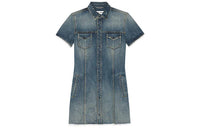 SAINT LAURENT Denim Short Skirts Women's Light Blue