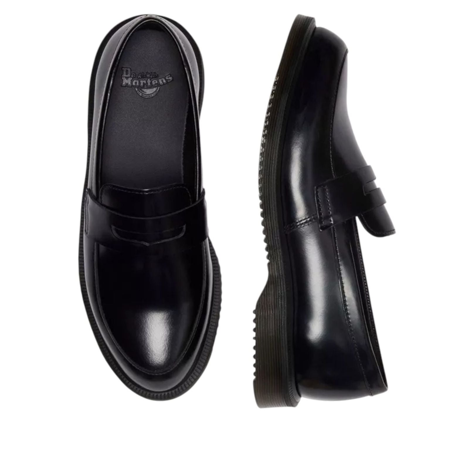 (WMNS) Dr. Martens Temara Polished Smooth Leather Loafers 'Black' 41359001
