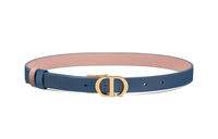 DIOR Double-Sided Decoration Smooth Buckle Leather Belts Women's Blue/Pink Width: 2CM