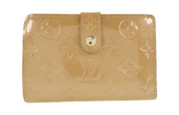 LOUIS VUITTON Patent Leather Wallet Women's Beige