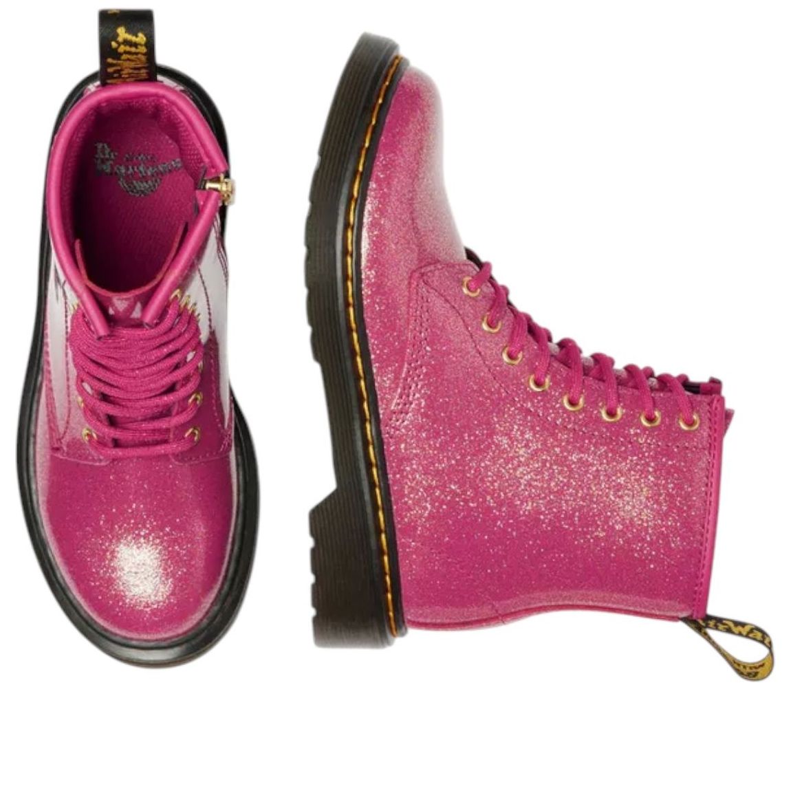 (GS) Dr. Martens 1460 Glitter Patent Leather Boots 'Fuchsia Silver Gold' 41436650