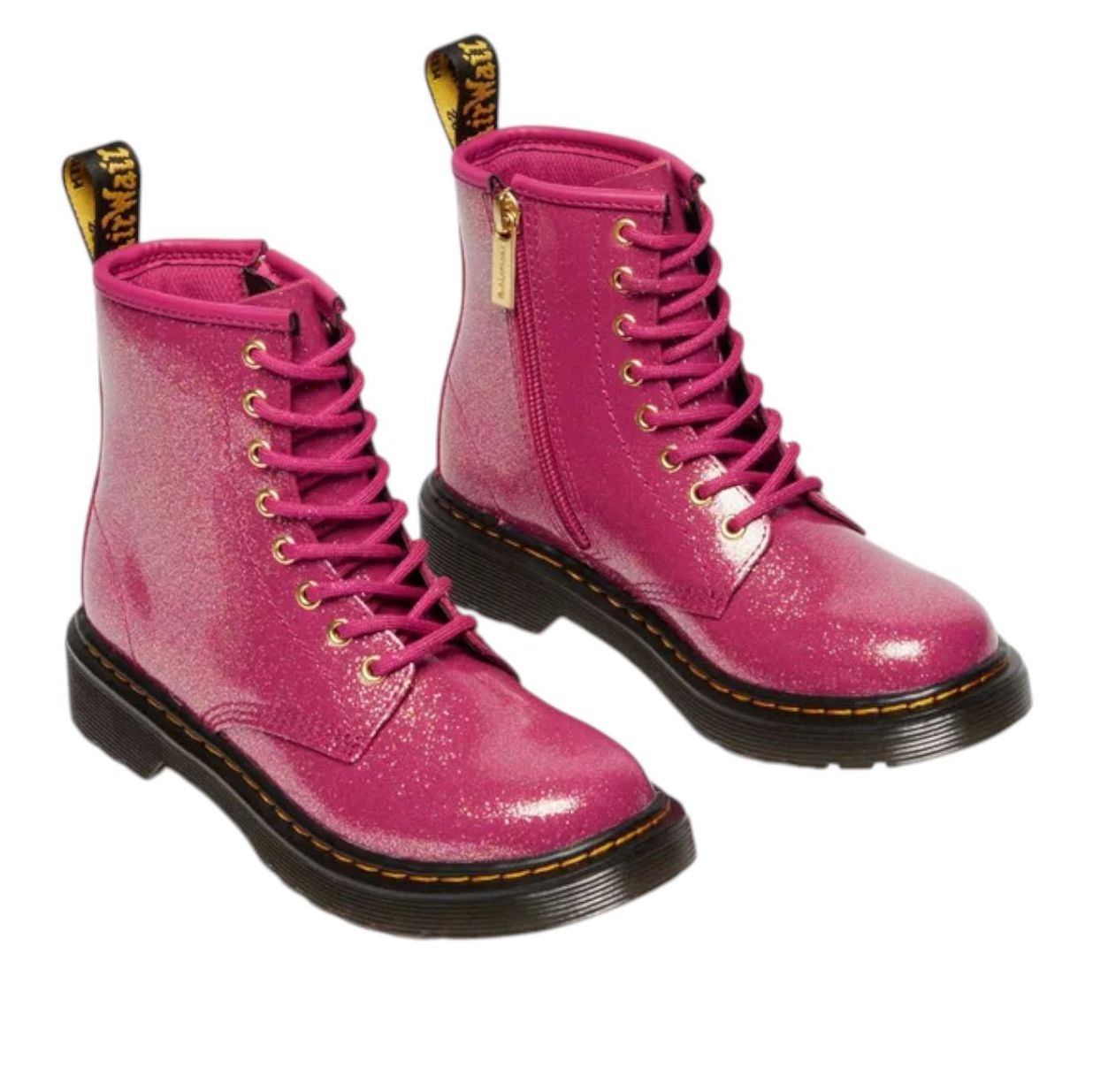 (GS) Dr. Martens 1460 Glitter Patent Leather Boots 'Fuchsia Silver Gold' 41436650