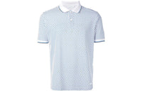 PRADA Polo Shirts Men Blue With White Lettering