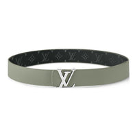 LOUIS VUITTON Canvas Leather Belts Unisex Gray 4cm