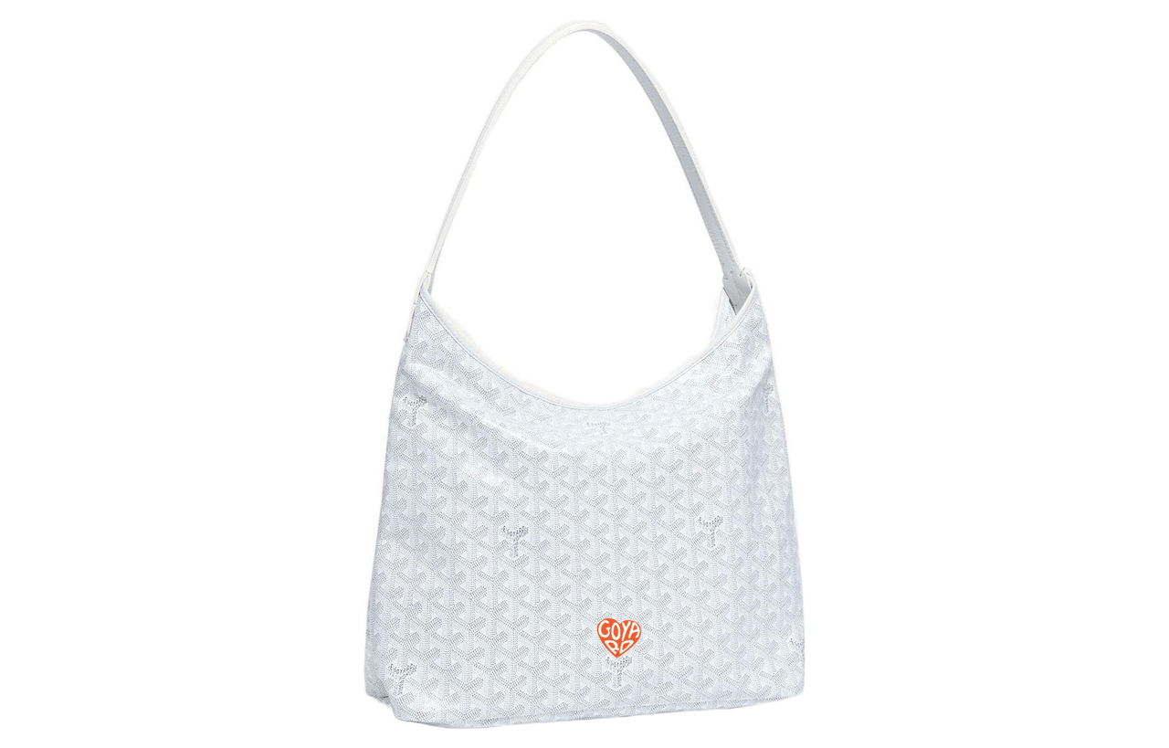GOYARD Bohème Hobo Canvas With Leather Shoulder Bag Combo Bag Shoulder Bags Women's White/Orange Small Heart Edition