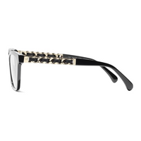 CHANEL Acetate Irregular Shape Eyeglass Frames Women's Black