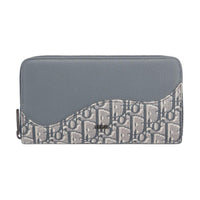 DIOR Grained Calfskin Wallet Men's Dark Gray