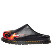 Dr. Martens San Flame Leather Mules 'Black Vibrant Red' 41605001