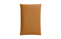 HERMES Calvi Mysore Goat Skin Card Holder Regular Women's 28 Caramel Caramel