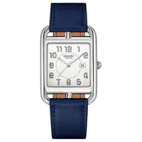 HERMES Wrist Watch Quartz Movement Cowhide Strap 37*29mm Silver Dial Women's Watch