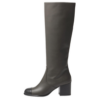 CHANEL Knee-high Boots 6.6cm Women's Dark Gray