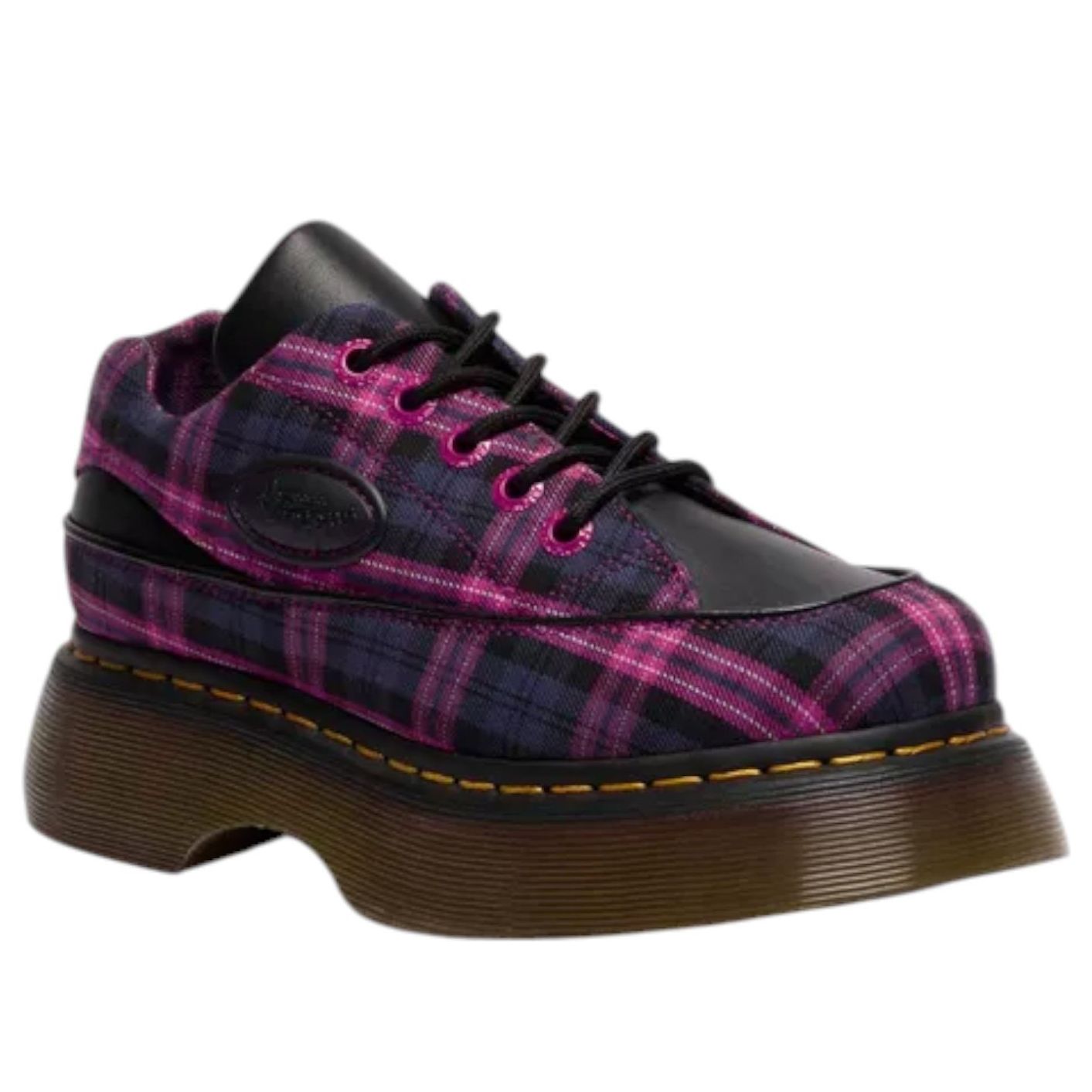 (WMNS) Dr. Martens BUZZ 5-EYE Tartan Lace Up 'Black Pink Multi' 41975001