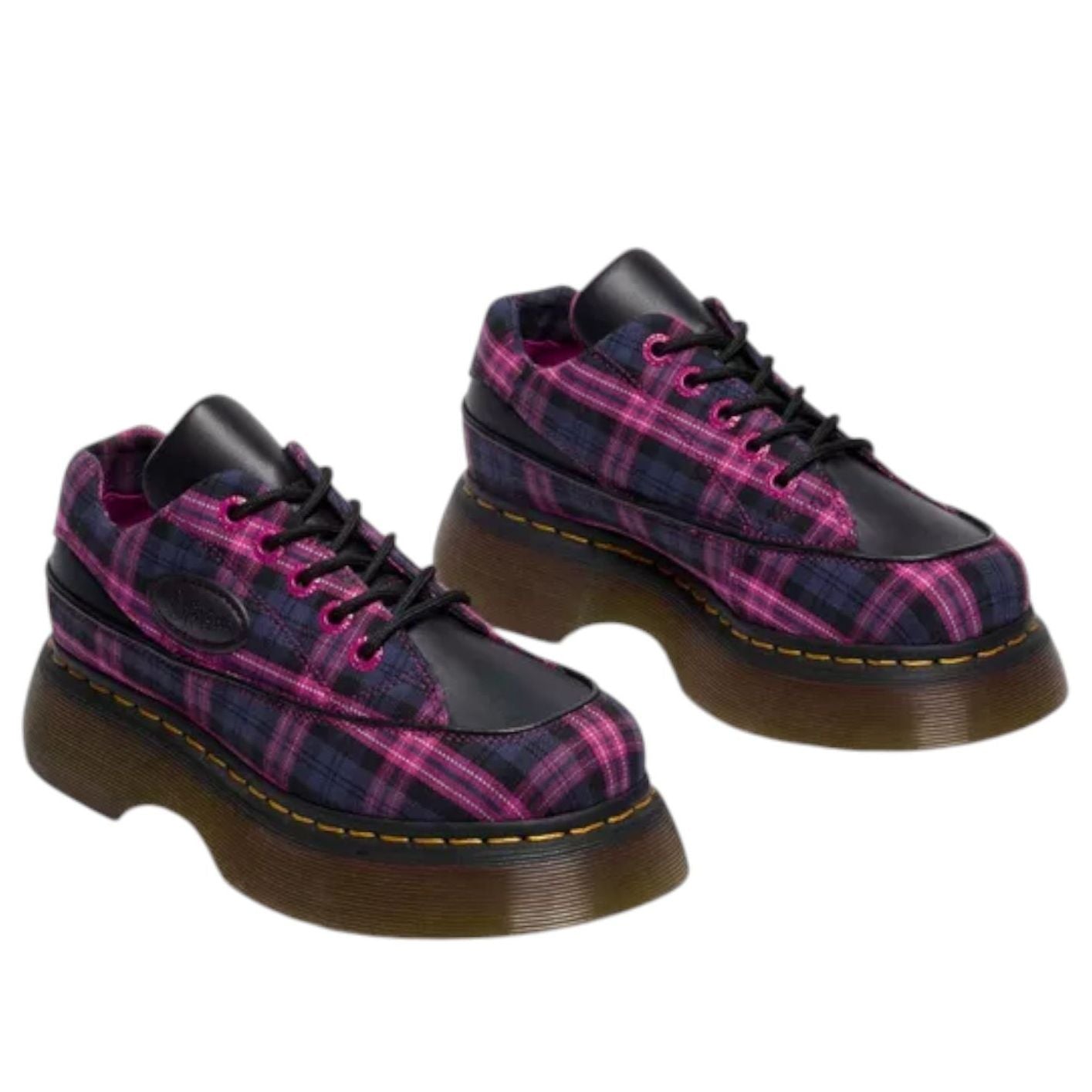 (WMNS) Dr. Martens BUZZ 5-EYE Tartan Lace Up 'Black Pink Multi' 41975001