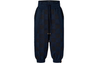 LOUIS VUITTON Alpha Damier SS23 Knitted Sports Pants Women's Navy Blue
