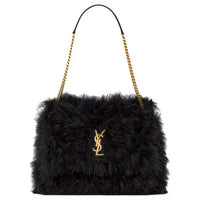 SAINT LAURENT Niki Feather Portable Crossbody Bag Shoulder Bag Large Size Women's Black