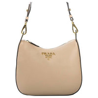 PRADA Calfskin Shoulder Bag Women's Khaki